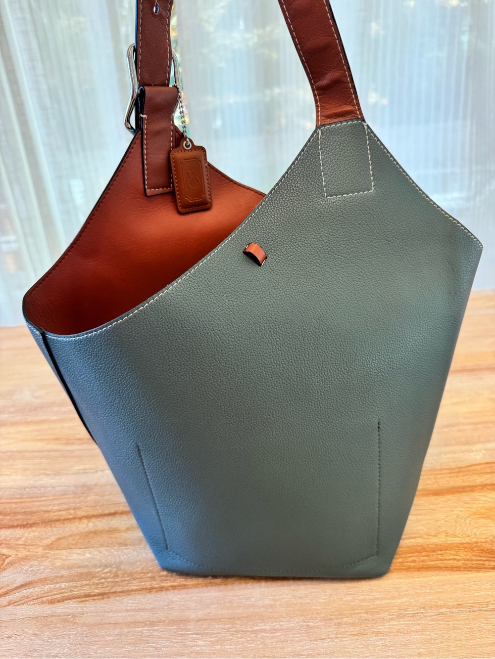 Maison de Beautè Marseille Cholet Leather Tote w/Canvas Insert